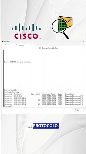 Command to view the ARP table of a Cisco router and switch. #arp #cisco #viralvideo #networking #...