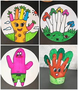 Simple Handprint drawing Art for Kids | Art & Craft