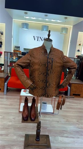🐍 The Boss Collection — python leather jacket, belt & loafer. Handcrafted luxury you won’t find anywhere else. Step into power. Only at Vinci Leather. ⚡ | VINCI Leather