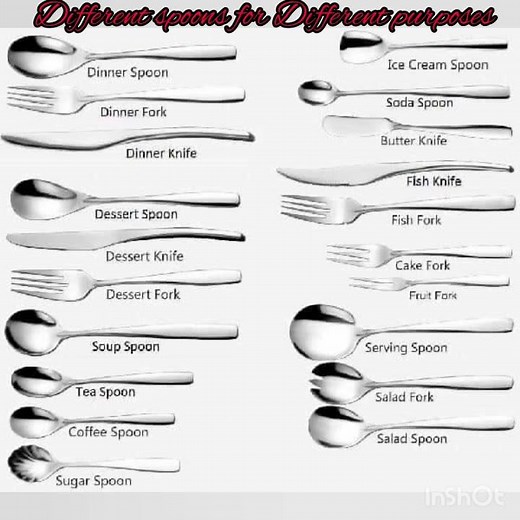 know about different types of spoons for different type of serving.