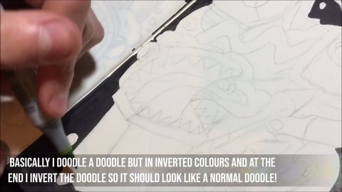 Inverted Doodle Art Challenge with Markers