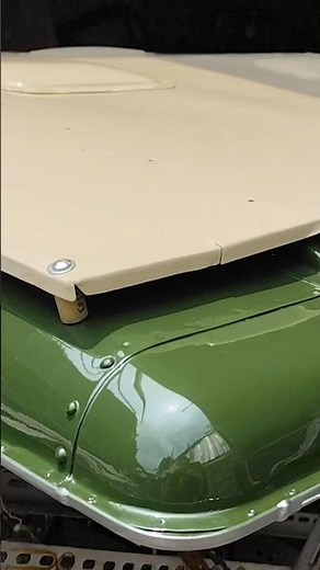 Deep Bronze Green & Limestone color testing. #landrover #restoration #workshop #martopoandsons