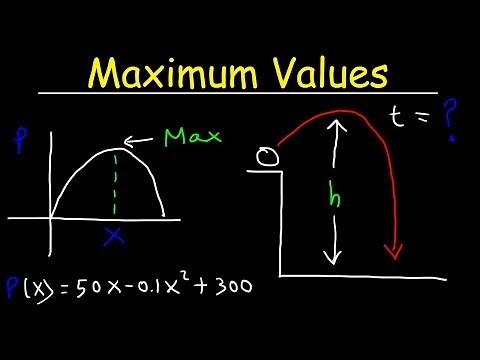 Maximum and Minimum Value Word Problems - Quadratic Equations