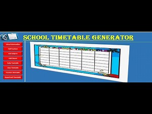 VBA/Excel Automatic Timetable Generator