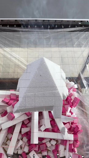 Hot Wire Cutting Styrofoam into Perfect Cubes | Satisfying ASMR Video