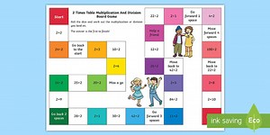 2 Times Table Board Game - Multiplication and Division