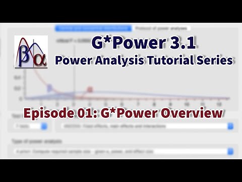 G*Power 3.1 Tutorial: Overview (Episode 1)