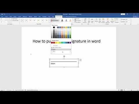 How to put a line for signature in word