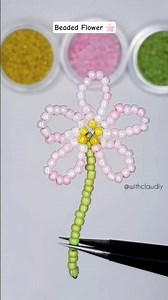 Easy Beaded Flower Tutorial 🌸🌸