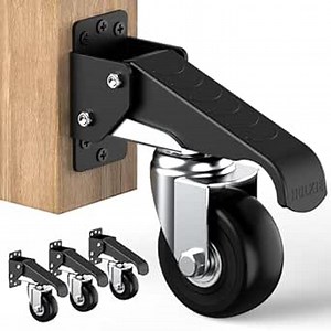 HOLKIE Retractable Casters Heavy Duty Casters with Lifting and Lowering Function Maximum Load of 700 lbs (4 casters) for Workbenches or Other Equipment