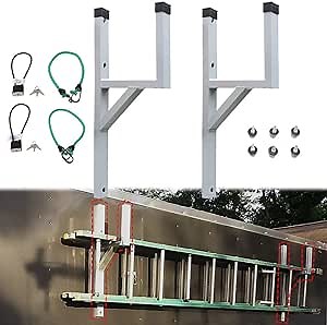 Mountainpeak Aluminum Side Mount Trailer Ladder Rack, Heavy Duty Steel Ladder Rack Fit for Enclosed Trailer,300 LBS Capacity Trailer Ladder Mount