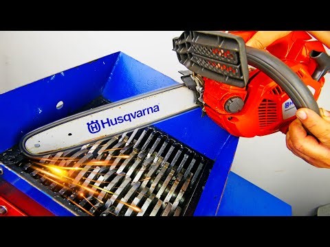 Crazy Experiment: Operated CHAINSAW vs SHREDDING Machine