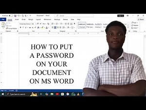 Lock an MS Word Document with a Password || MS Word