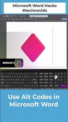 Create A Diamond Shape in Microsoft Word | #ALTCodes #shortcuts #MicrosoftWord #technovids