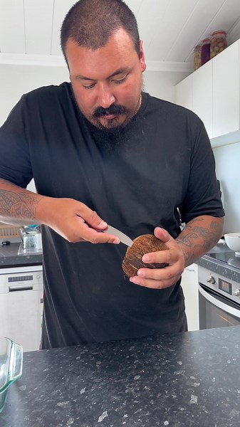 Easy Coconut Flesh Removal from Shell Tutorial