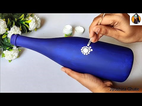 Very Beautiful & Elegant Bottle Art| DIY Bottle Decoration Ideas| Simple Dot Art For Beginners|