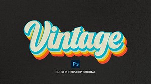 Retro Text Effect in Photoshop - Quick and Simple Method - Mypstips