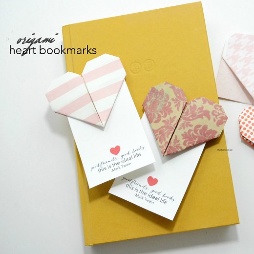 How to Make an Origami Heart Bookmark