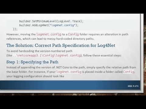 Fixing log4net.config Path Issues in .NET Core