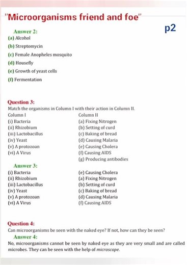 8th Class Science Lesson:- "Microorganisms friend and foe" textbook questions and answers.
