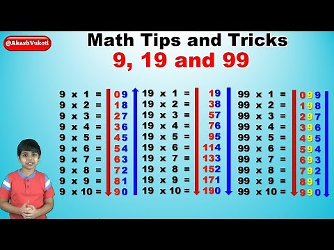 Learn 9, 19 and 99 Times Multiplication Tables for kids | Easy and fast way to learn