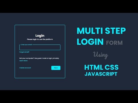 Multi Step Login Form | HTML CSS & Javascript