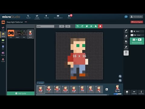 From asset pack to working prototype in 5 minutes - microStudio game engine