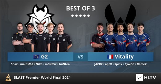 G2 vs Vitality at BLAST Premier World Final 2024