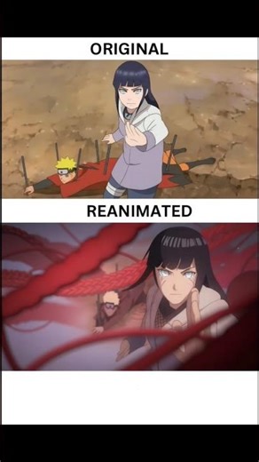 Hinata Reanimated vs Original 🔥 | Epic Anime Glow-Up Edit | Anime Comparison #shorts