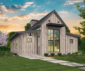 Freedom 45 House Plan | Light Filled Rustic Barn Style Small House Plan - MB-781