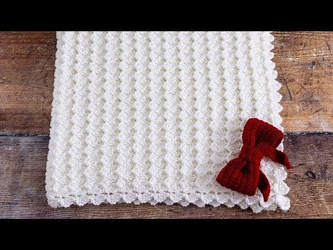 🎀 BEAUTIFUL Shell Stitch Crochet Baby Blanket Pattern (1 Row Repeat Only!) 🤩