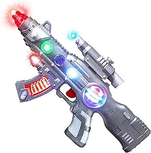 ArtCreativity Light Up Space Gun Toy for Kids - 12.5 Inch Alien Blaster with Multicolor LEDs, Sound Effects, Batteries Included, Fun Halloween Costume Accessory and Party Toy