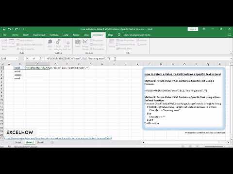 How to Return a Value If a Cell Contains a Specific Text in Excel
