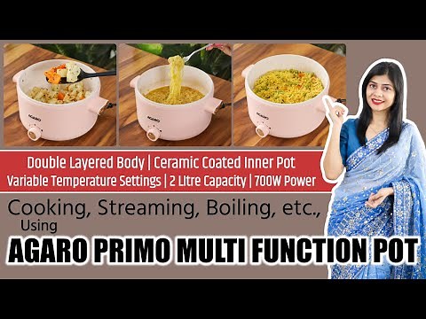 Travel Friendly Electric Multi Cooking Pot | AGARO 2L Multi Function Cooking Pot