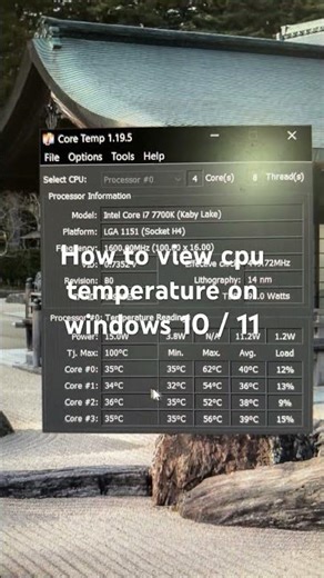 How to view cpu temperature on windows 10 / 11