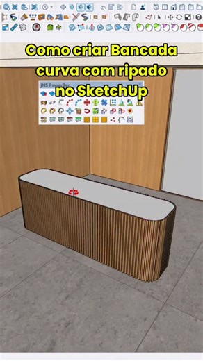 Thalison Renan | O cara do SketchUp on Instagram: "Como criar bancada com ripados curvo no sketchup #sketchup #arquitetura #designdeinteriores"
