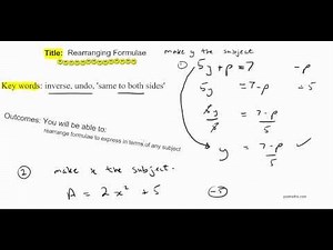 Rearranging Formulae