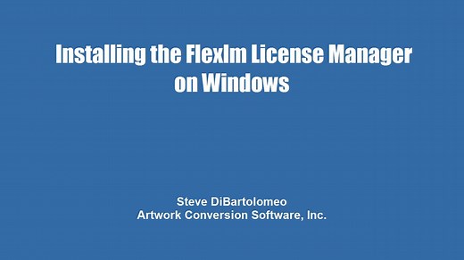 Installing and Configuring Flexlm on Windows