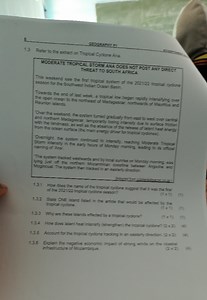 1.3 Refer to the extract on Tropical Cyclone Ana.MODERATE TRO... | Filo