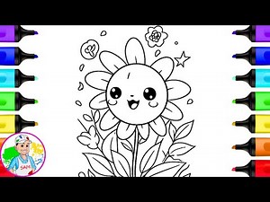 Coloring Spring Sunflower Spring Coloring Pages | Spring Coloring Book Pages Art Markers