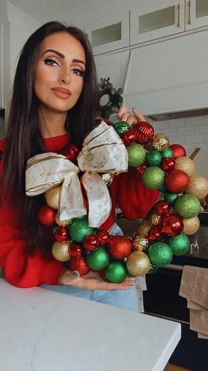 8.5K reactions · 136 comments | This DIY ornament wreath is one of my favorite easy holiday projects!  All you need is a simple hanger, some Dollar Tree ornaments, and about 20 minutes! That’s it!  It’s budget-friendly, fun to make, and adds the prettiest pop of color to your holiday decor. ❤️ ***SAVE this post so you can give it a try this season! ✨ #diy #christmas #dollartree #tutorial #holidays | Mystyledliving | Facebook