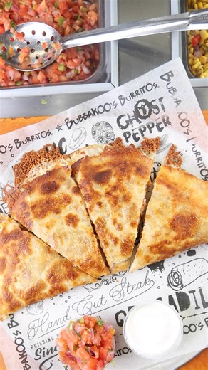 18K views · 107 reactions | 燎 Whether it's classic, loaded, or customized to your heart's content, we're serving up cheesy perfection in every quesadilla. ORDER NOW: https://order.thanx.com/bubbakoosburritos | Bubbakoo's Burritos | Facebook