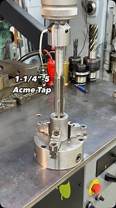 Power tapping 1-1/4”-5 Acme threads using the GH-60 Flexarm 🦾 The shop made tap adaptor worked perfectly and the new 3 jaw chuck will add some great versatility for tapping round parts or when using these long tandem Acme taps. Flexarm- @flexmachinetoolsone01 Acme tap & 3 jaw Bison Chuck- @kbctoolsandmachinery Cutting Fluid- @anchorlube #abom79 #powertapping #flexarm #acme #acmethread #acmetap #flexmachinetools #kbctoolsandmachinery #bison #tap #anchorlube #cuttingtools #machinisttools #manualm