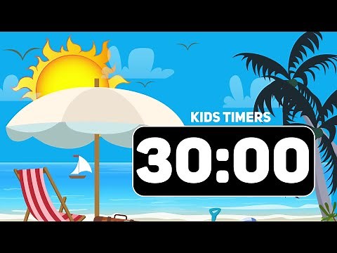 ⏰ 30 Minute Summer Fun Timer for Kids! ️☀️ (Beach Countdown with Music)