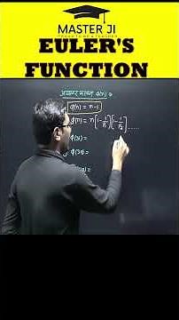 EULER'S FUNCTION| MASTER JI | #maths #masterji