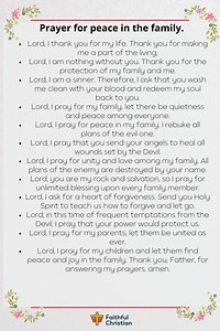 7 Prayers for peace in the family [with scriptures]