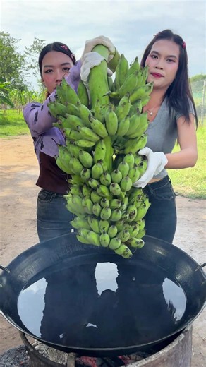 How cooking fried banana and eat with new recipe | Fried Bananas
