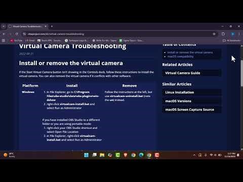 How to Fix Obs Virtual Camera Not Working !