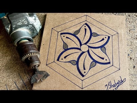 MDF Flower Design | CNC Router & Hand Drill Wood Carving | MDF Cutting Pattern Tutorial