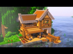 ⛏️ Minecraft House Tutorial : How To Build a Starter Lake House